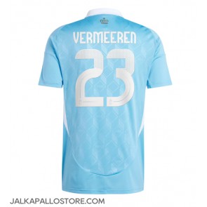 Belgia Arthur Vermeeren #23 Vieraspaita EM-Kisat 2024 Lyhythihainen